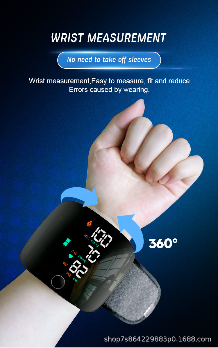 LCD Screen Smart Touch Wrist Blood Pressure Monitor Digital