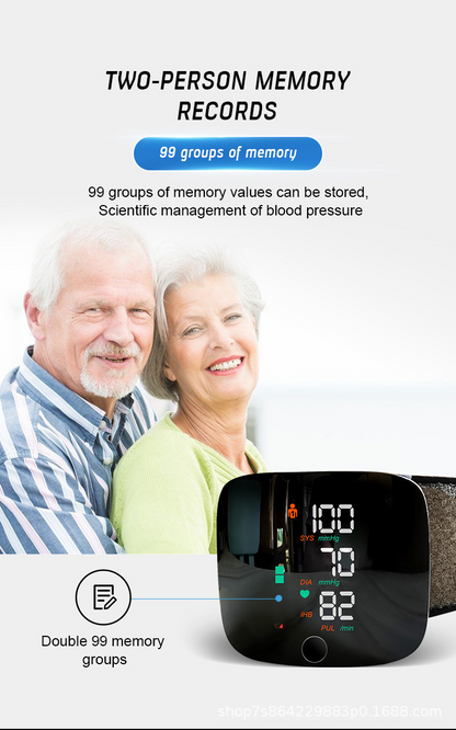 LCD Screen Smart Touch Wrist Blood Pressure Monitor Digital
